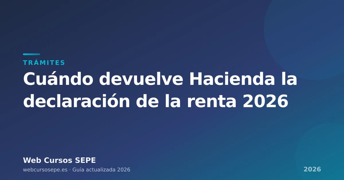 Cuándo devuelve Hacienda la declaración de la renta 2026 — portada