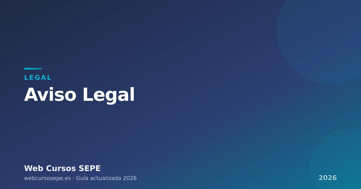 Aviso legal — Web Cursos SEPE