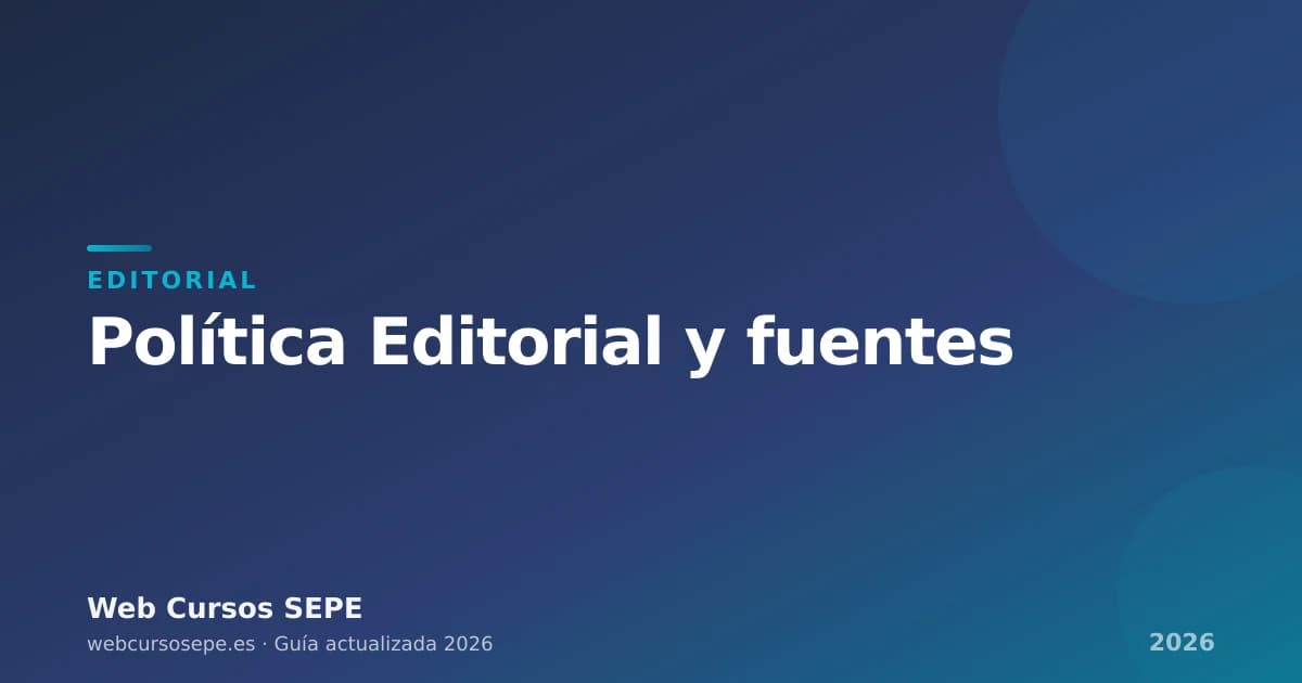 Política editorial y proceso de revisión — Web Cursos SEPE