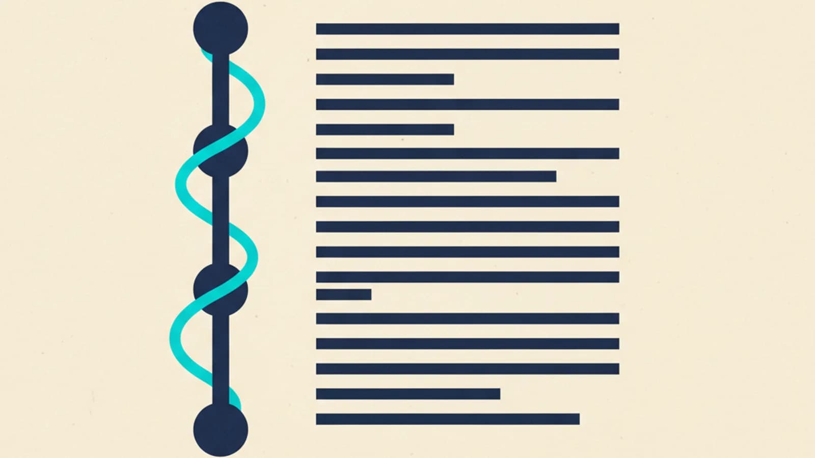 Composición editorial geométrica en navy y cyan representando el informe de vida laboral