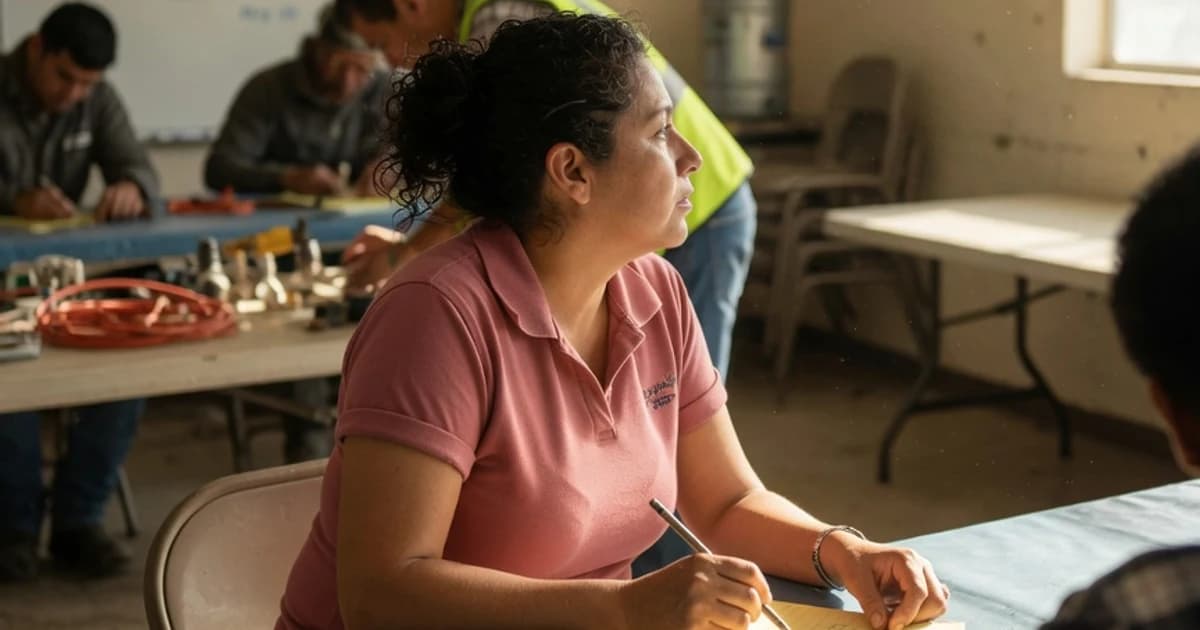 Persona adulta en una clase de formación profesional