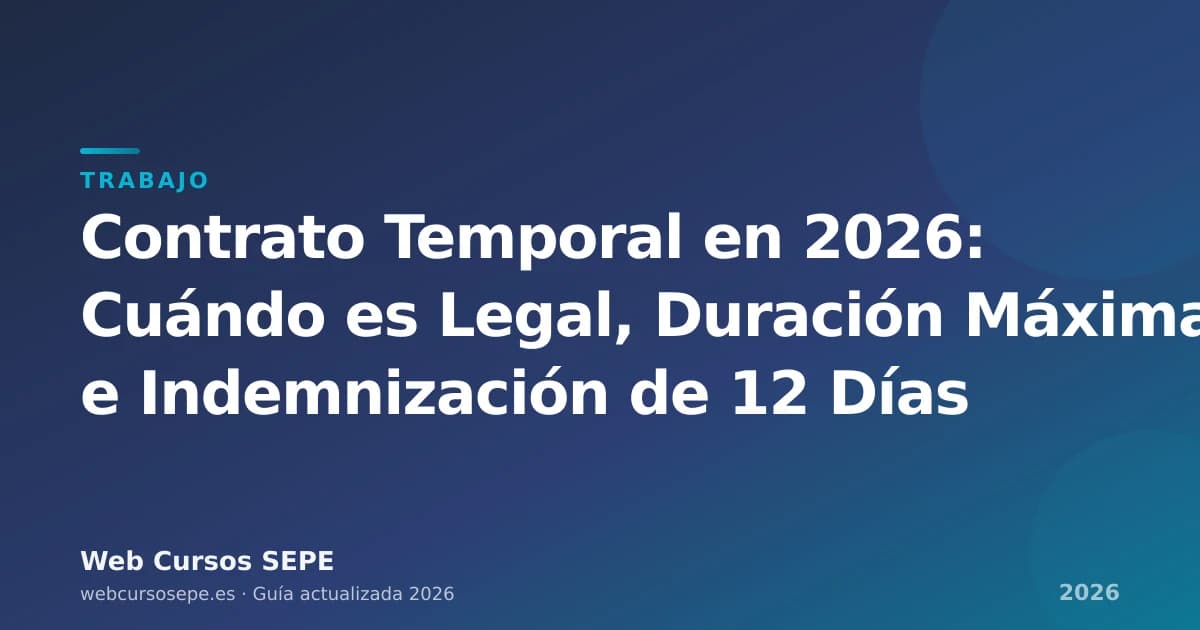 Contrato Temporal en 2026: Cuándo es Legal, Duración Máxima e Indemnización de 12 Días — portada