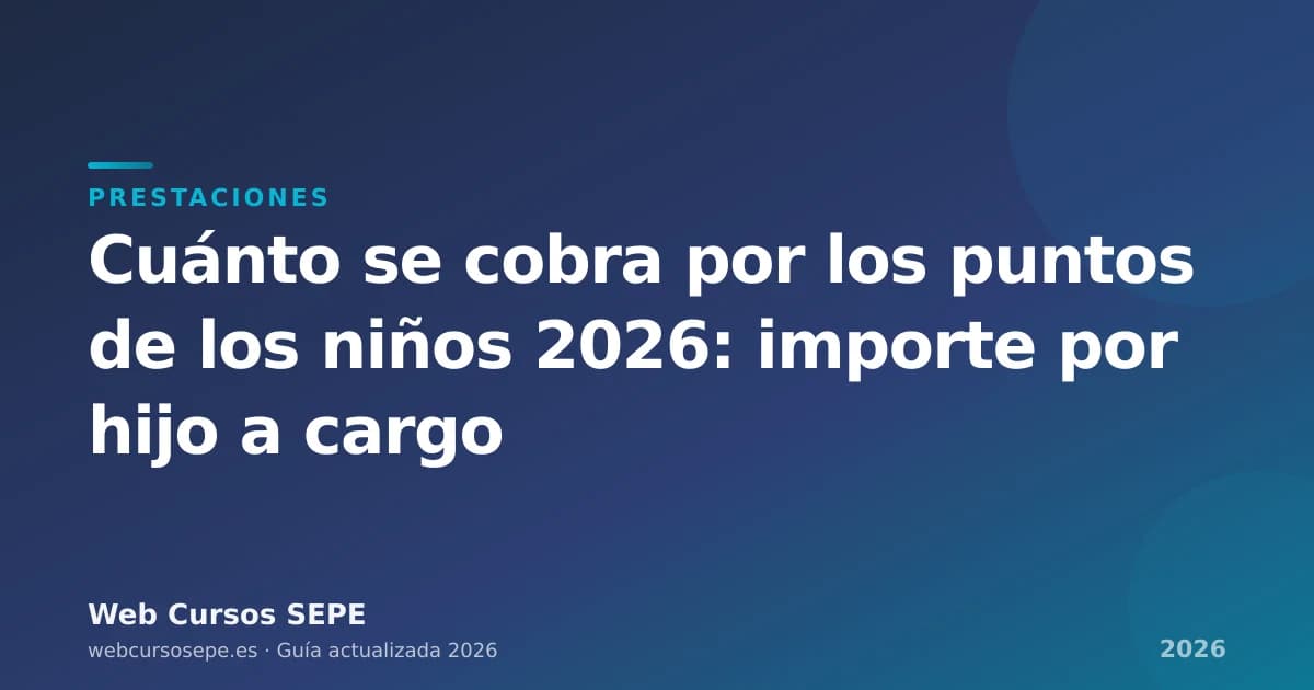Cuánto se cobra por los puntos de los niños 2026: importe por hijo a cargo — portada