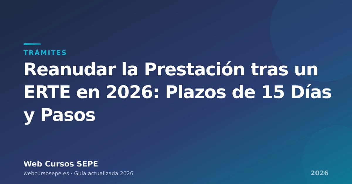Reanudar la Prestación tras un ERTE en 2026: Plazos de 15 Días y Pasos — portada