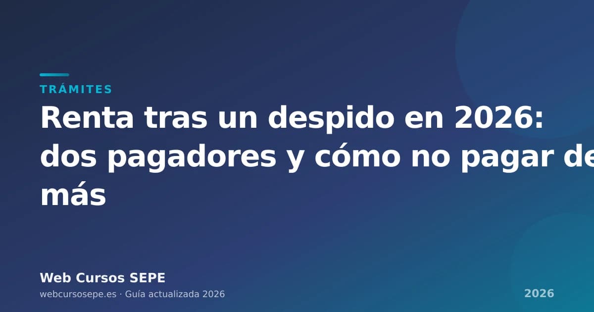 Renta tras un despido en 2026: dos pagadores y cómo no pagar de más — portada