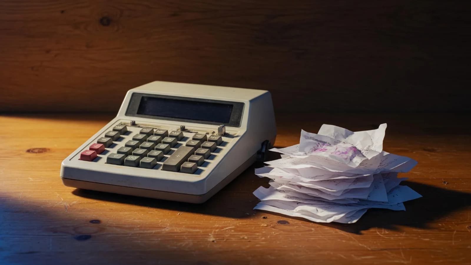 Hombre calculando con documentos sobre la mesa