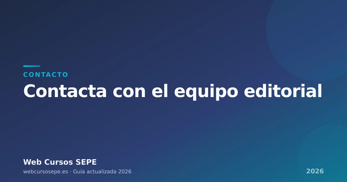 Contacta con el equipo editorial — Web Cursos SEPE