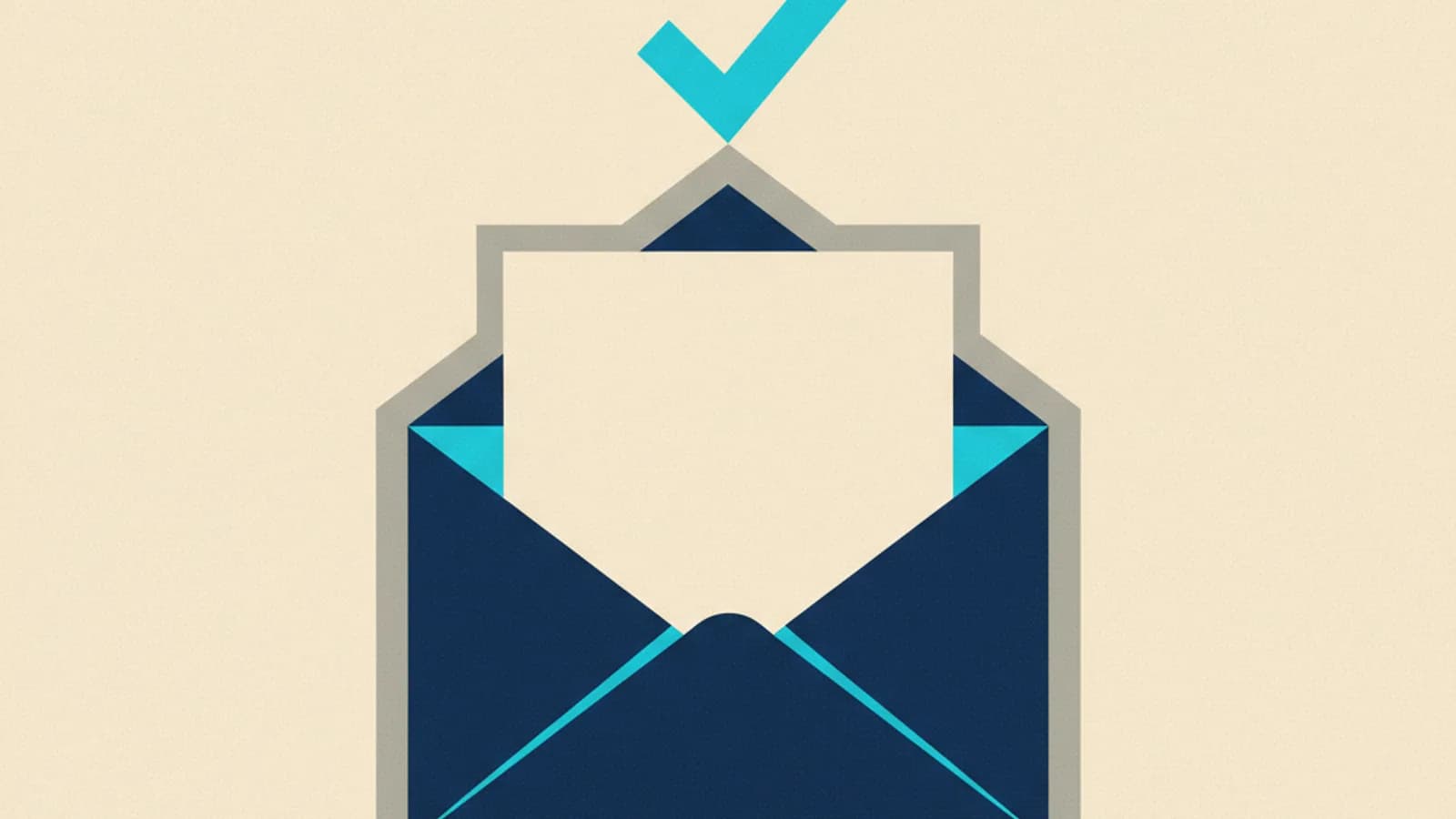 Composición editorial geométrica en navy y cyan representando el alta en demanda de empleo